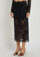 Rabanne Stretch-lace Midi Skirt Black