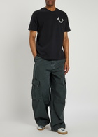 True Religion Skeleton Logo-embroidered Cotton T-shirt Black