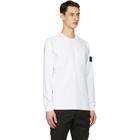 Stone Island White Cotton Long Sleeve T-Shirt