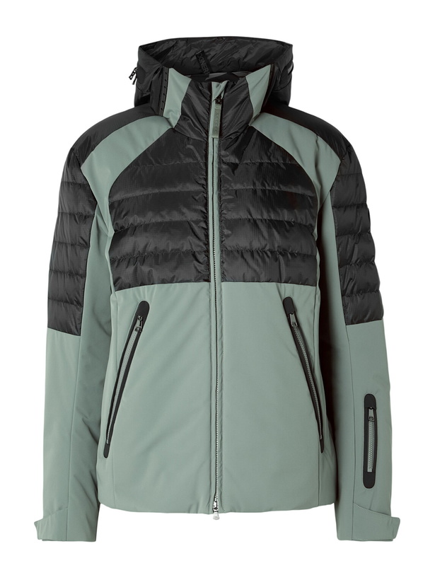 Photo: BOGNER - Henik-D Panelled Quilted Ripstop and Shell Hooded Down Jacket - Green