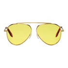 Victoria Beckham Gold Single Bridge Aviator Sunglasses