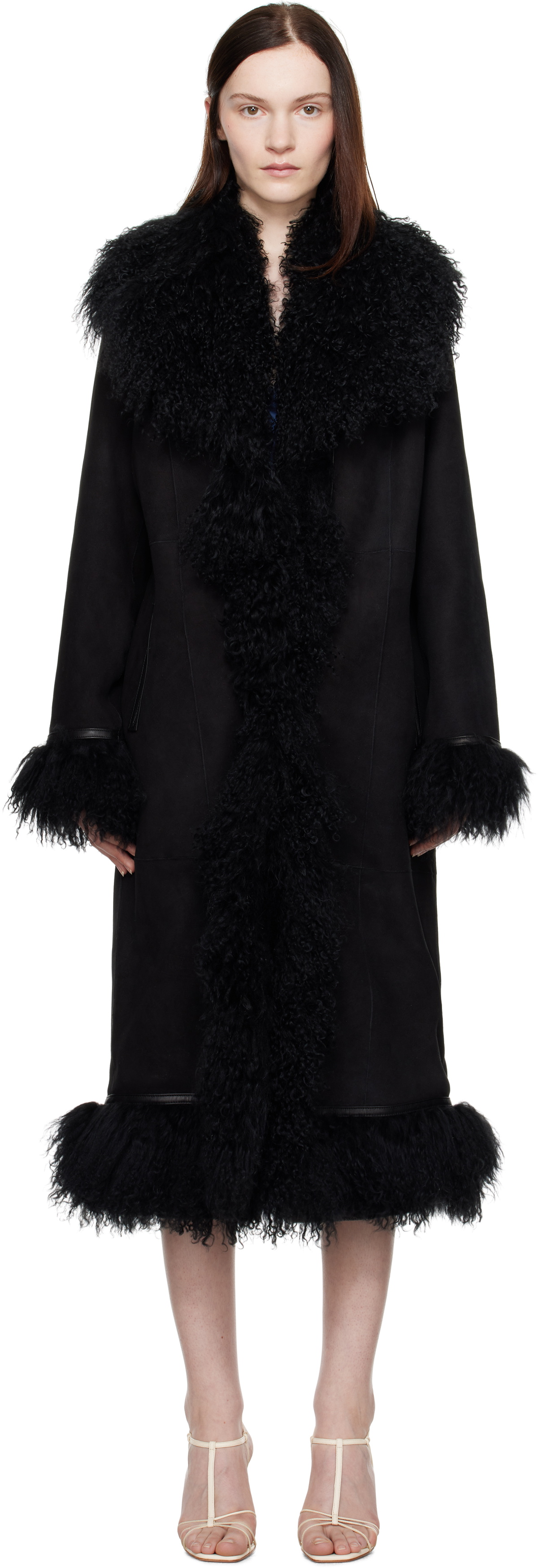 Saks Potts Black Bonna Shearling Coat