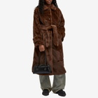 Meotine Women's Kelly Long Faux Fur Coat in Brown