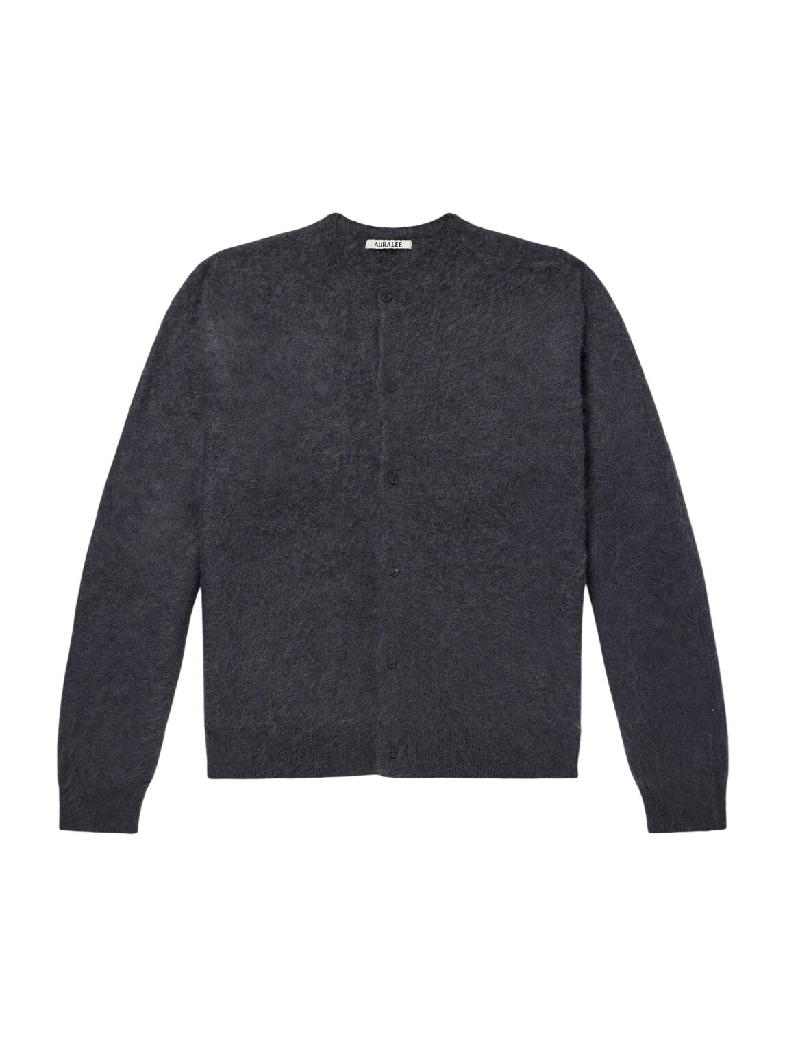 Auralee Men's Alpaca Cardigan in Navy Auralee