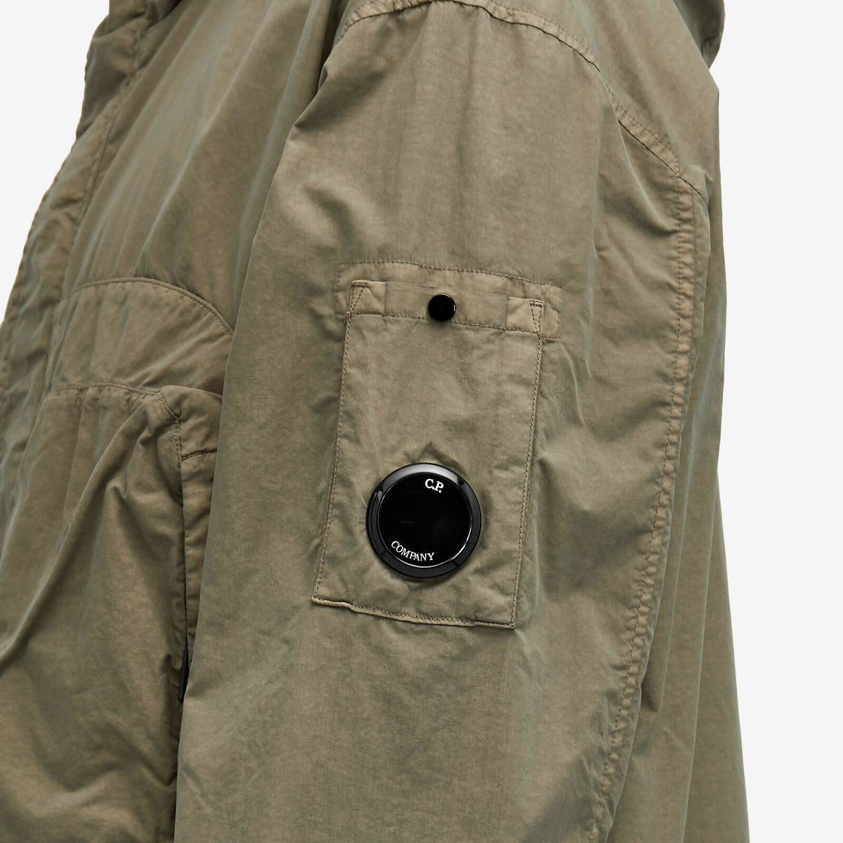 C.P. Company Men's Flatt Nylon Hooded Overshirt in Walnut C.P. Company