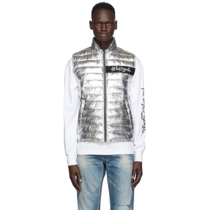 Photo: Palm Angels Silver Metallic Season Quilted Vest