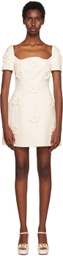 Valentino Off-White Flower Minidress