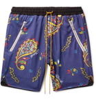 Rhude - Printed Mesh Drawstring Shorts - Navy