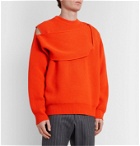Bottega Veneta - Panelled Ribbed Cashmere-Blend Sweater - Orange