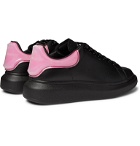 Alexander McQueen - Exaggerated-Sole Rubber-Trimmed Leather Sneakers - Black