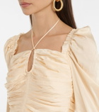 Ulla Johnson Mirelle ruched satin halterneck top