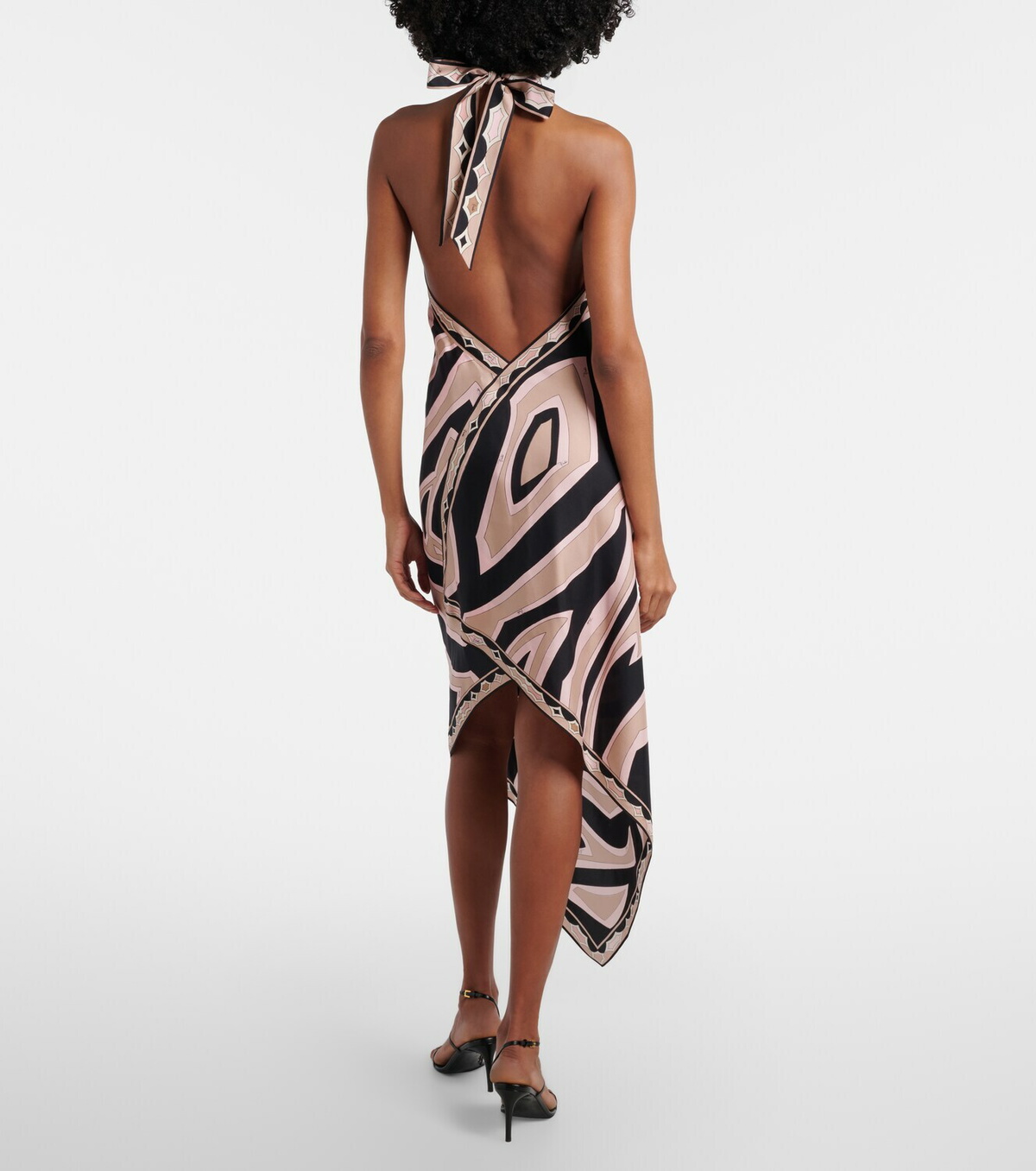 Pucci Labirinto halterneck silk twill midi dress
