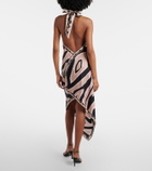 Pucci Labirinto halterneck silk twill midi dress