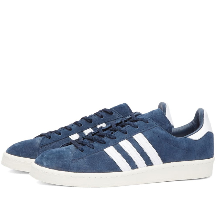 Photo: Adidas Men's Campus 80s OG Sneakers in Collegiate Navy/White/Off White