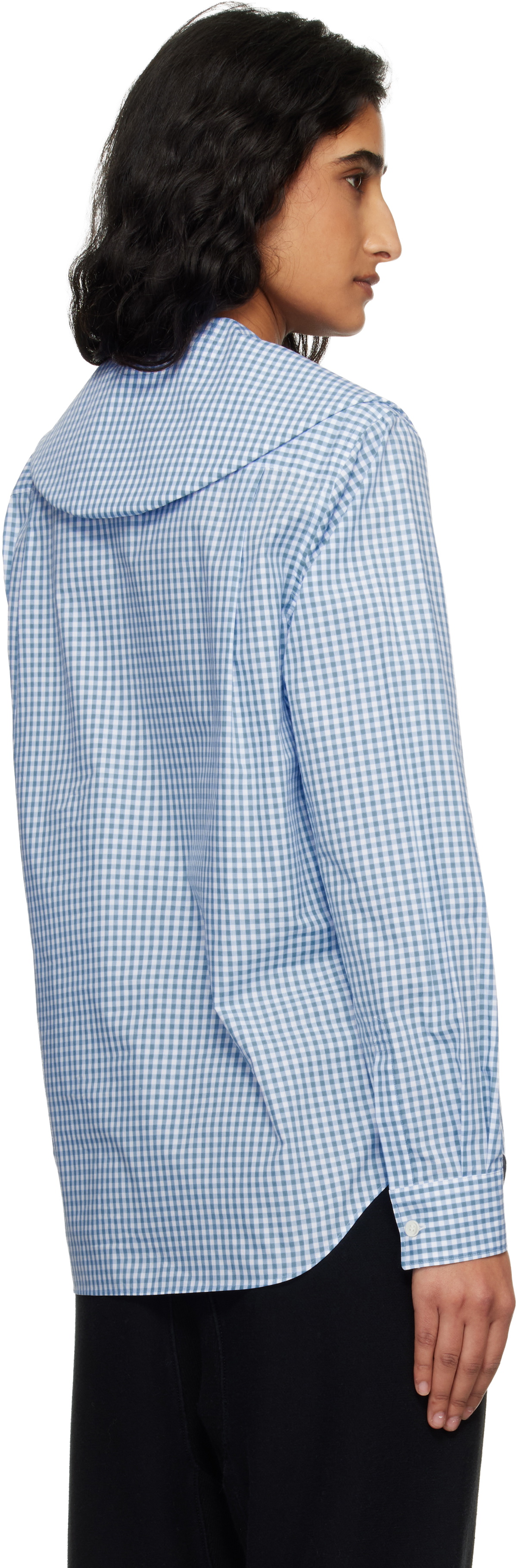 Comme des Garçons Girl Blue & White Cotton Poplin Gingham Check Shirt