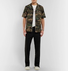 Valentino - Camp-Collar Piped Camouflage-Print Cotton-Poplin Shirt - Men - Green