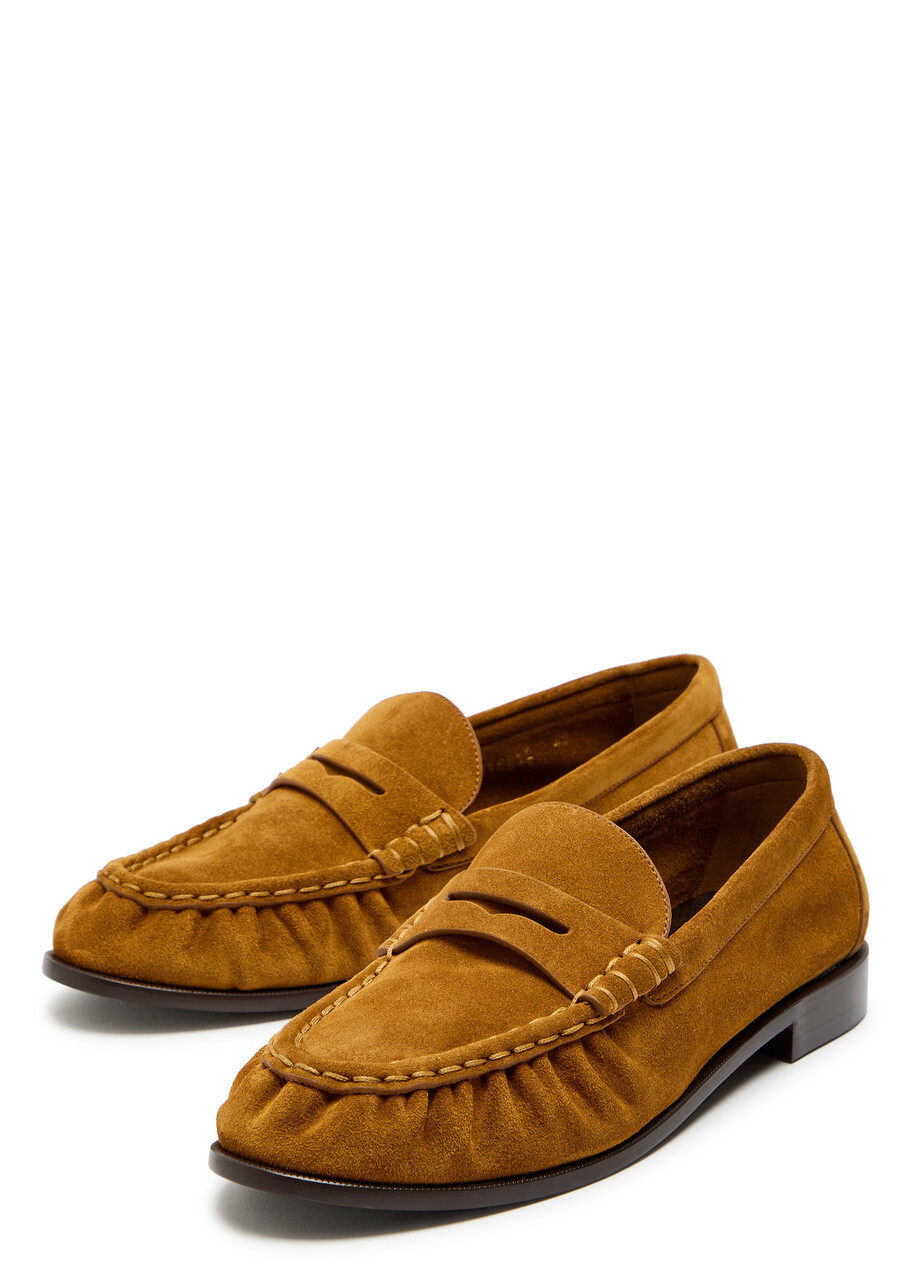 Saint Laurent Le Loafer 15 Suede Loafers Tan