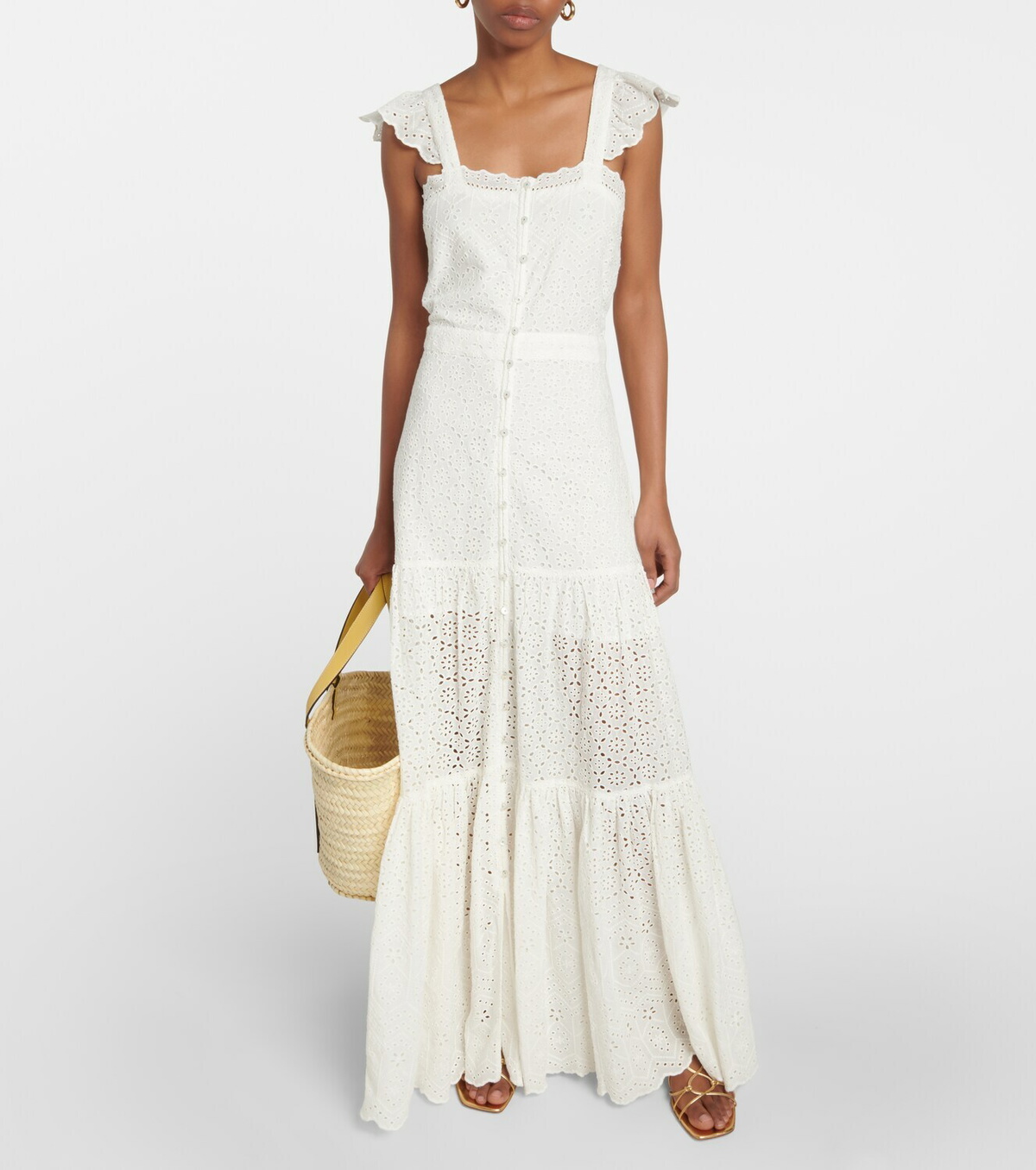 Veronica Beard Aislin broderie anglaise cotton maxi dress