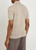 Brunello Cucinelli Linen and Cotton-blend Polo Shirt Beige