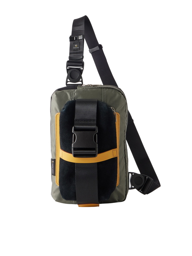 Photo: Master-Piece - Sling Suede and Leather-Trimmed Nylon-Twill Messenger Bag