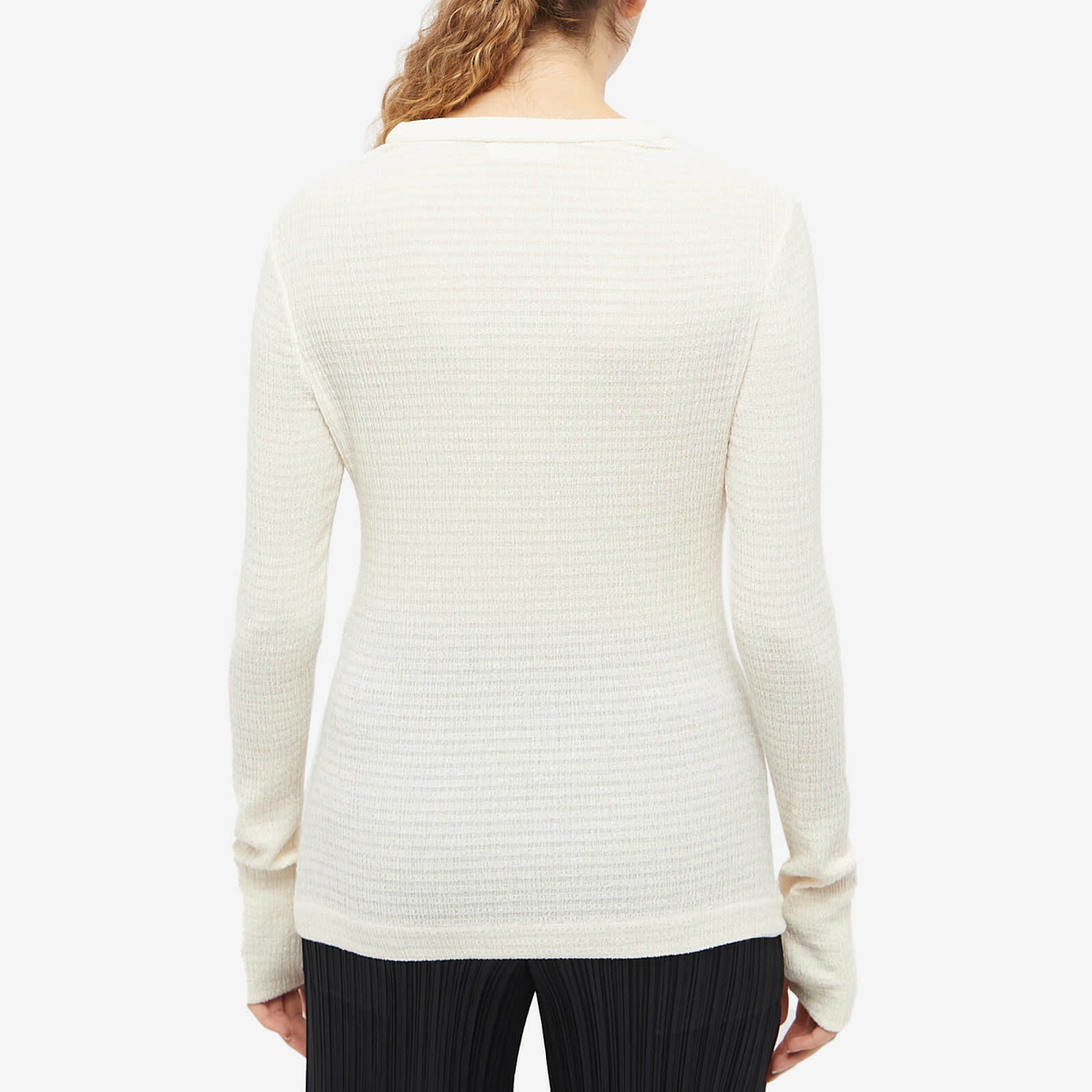 Jil Sander Women's Long Sleeve Crinkle Top in Raw Cotton Jil