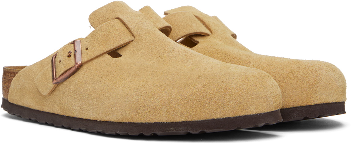 Birkenstock Beige Regular Boston Slip-on Loafers