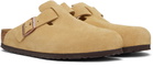 Birkenstock Beige Regular Boston Slip-on Loafers