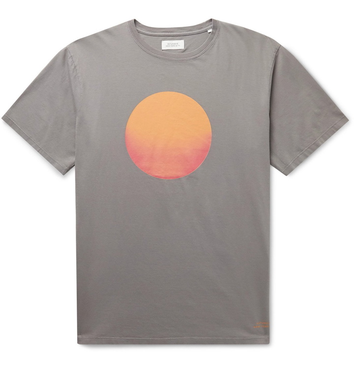 Photo: Saturdays NYC - Sunrise Printed Cotton-Jersey T-Shirt - Gray