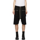 Rick Owens Drkshdw Black Drawstring Cargo Pods Shorts