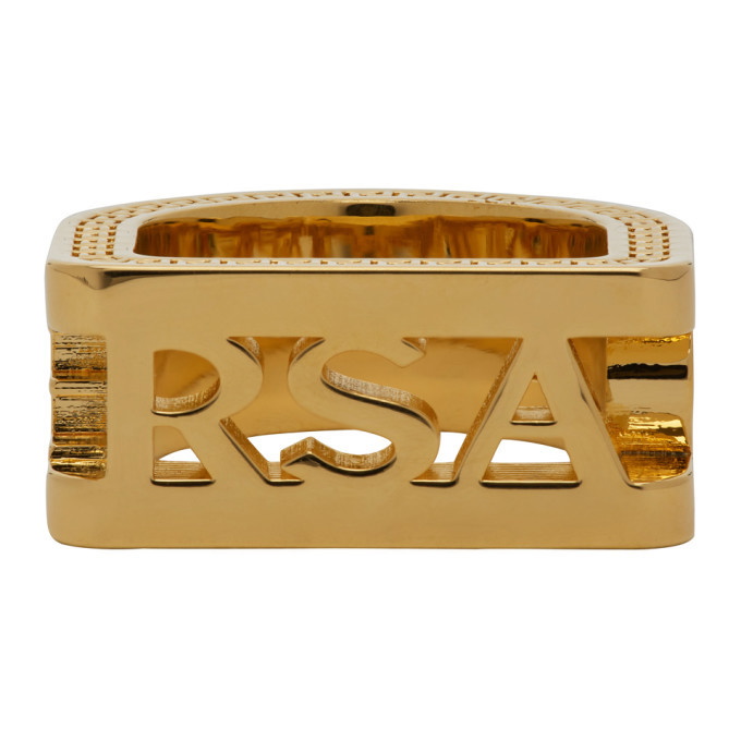 Photo: Versace Gold Cut-out Logo Ring