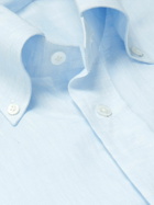 Thom Sweeney - Button-Down Collar Linen Shirt - Blue