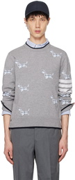 Thom Browne Gray 4-Bar Hector Sweater