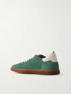 Officine Creative - Halo 001 Leather-Trimmed Suede Sneakers - Green