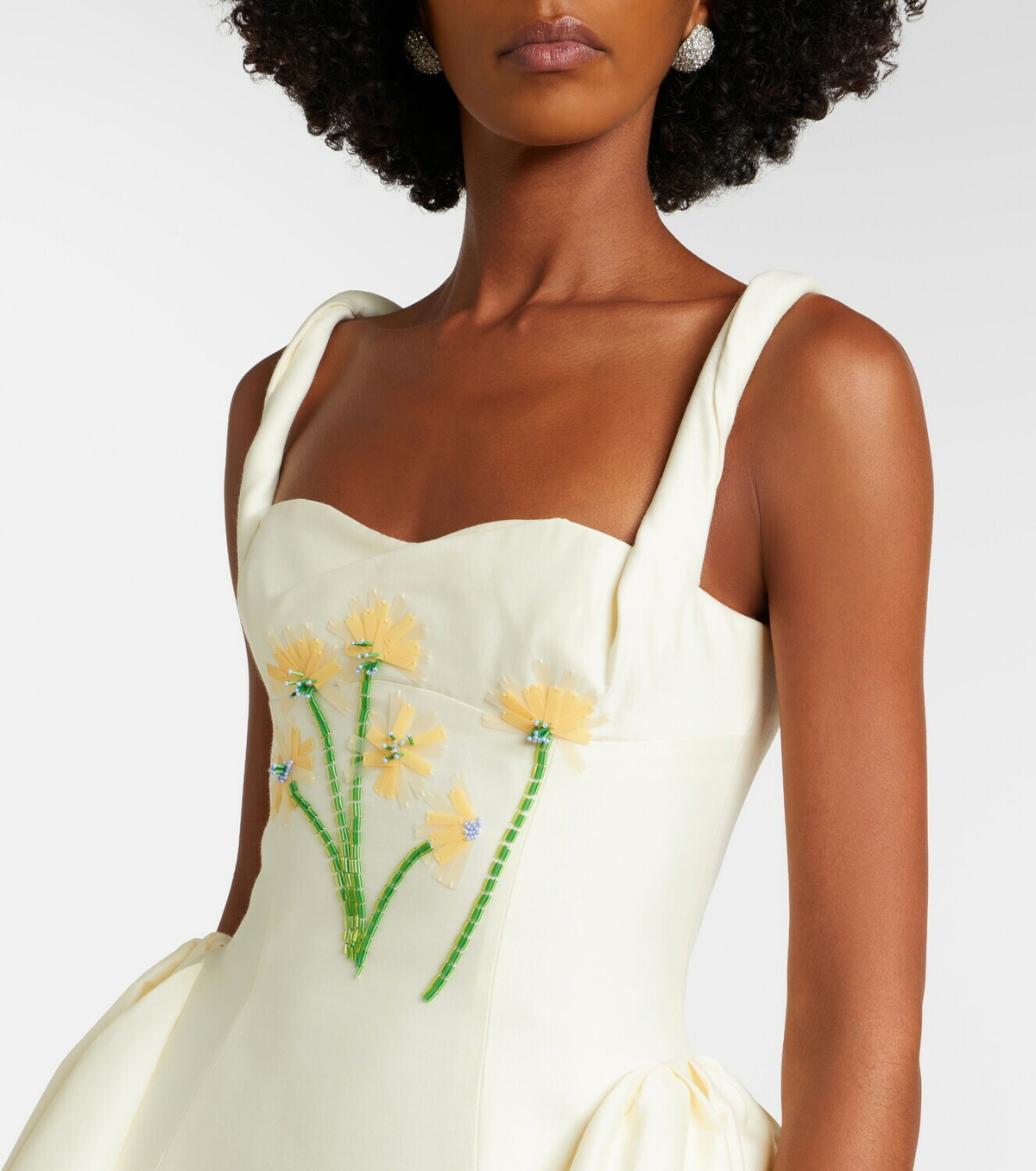 Leo Lin Ariel embellished wool and silk minidress