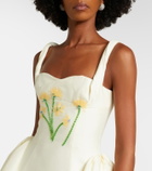Leo Lin Ariel embellished wool and silk minidress