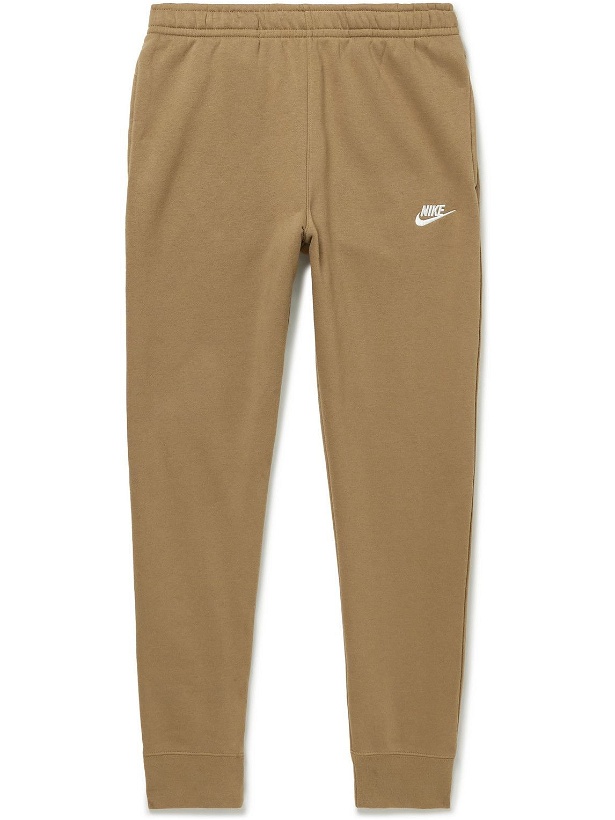 Photo: Nike - Sportswear Club Tapered Cotton-Blend Jersey Sweatpants - Brown