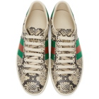 Gucci Beige Python Ace Sneakers