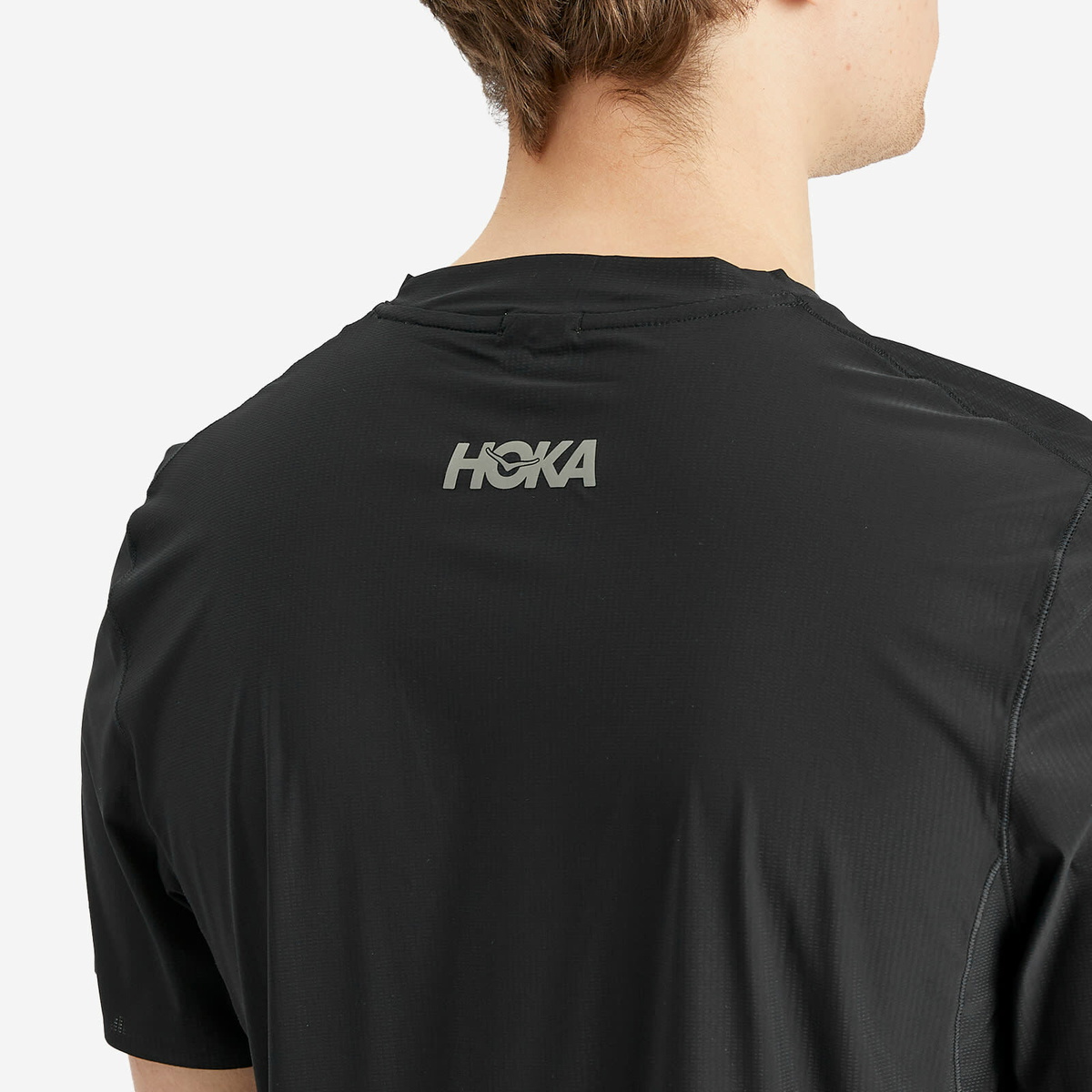 HOKA ONE ONE Men's M Airolite Run Short Sleeve in Black