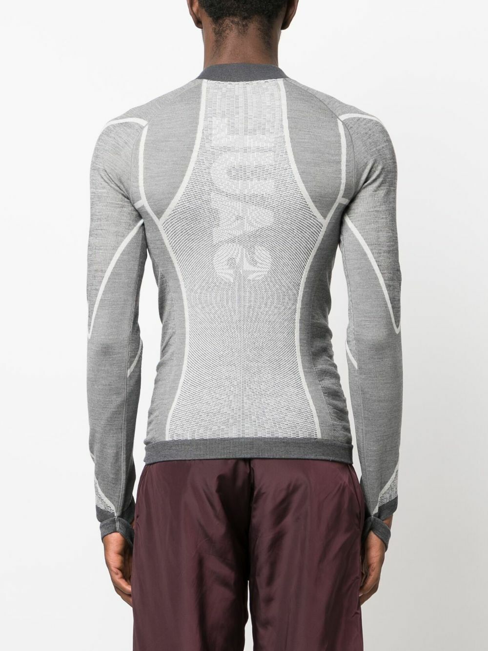 Saul Nash Grey Intarsia-Knit Top