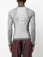 Saul Nash Grey Intarsia-Knit Top