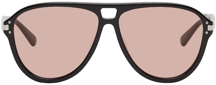 Photo: AMIRI Black & Pink Logo Aviator Sunglasses