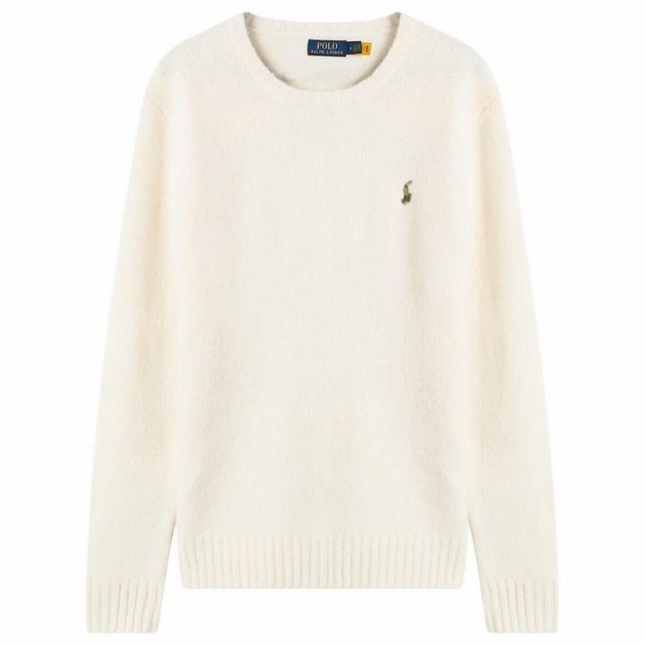 Photo: Polo Ralph Lauren Men's Brushed Shetland Knit Jumper in Cream Tonal