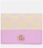 Gucci GG leather-trimmed canvas card holder