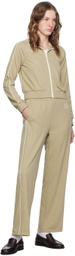 Sporty & Rich Beige Golf Embroidered Track Jacket