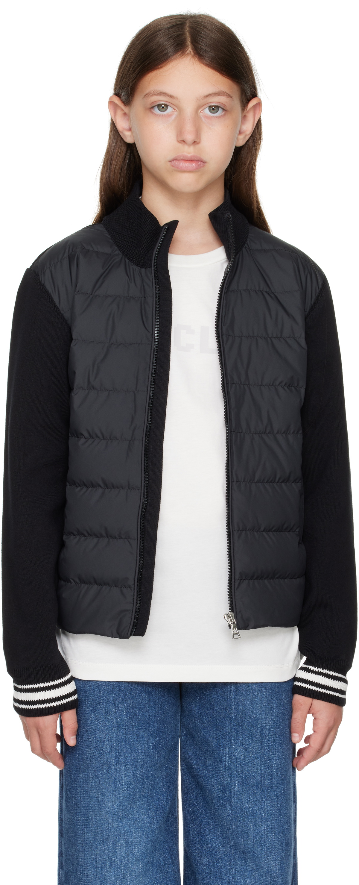 Moncler Enfant Big Kids Black Padded Zip-Up Cardigan Moncler Enfant