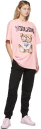 Moschino Pink Large Bear Logo T-Shirt
