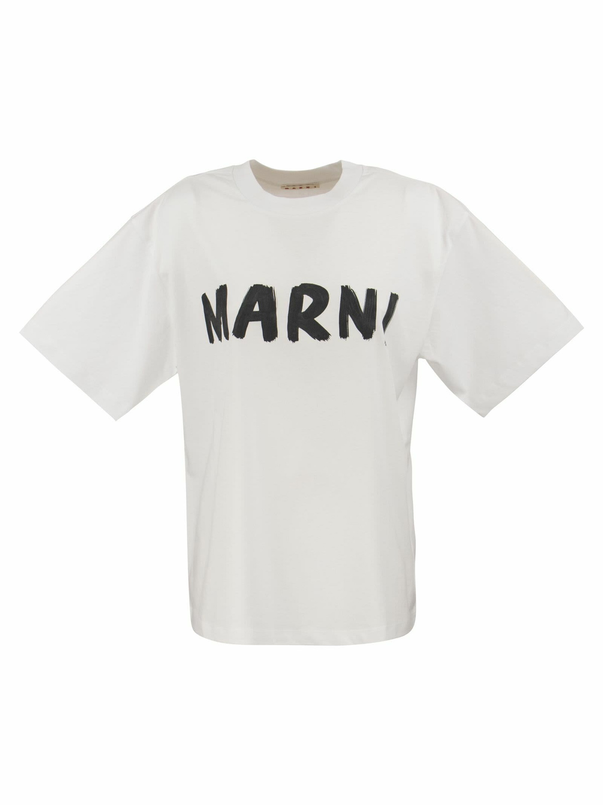 Marni White Wrinkled Logo T-shirt Marni