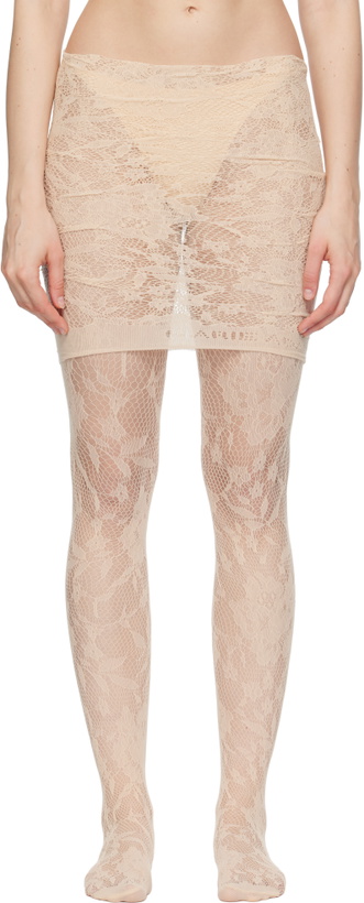 Photo: MARIE ADAM-LEENAERDT Beige Lace Miniskirt