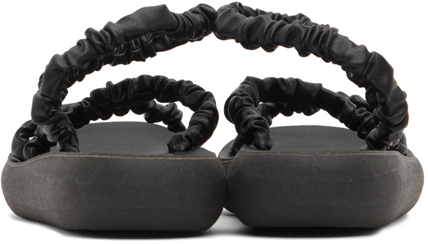 Ancient Greek Sandals Black Scrunchie Eleftheria Sandals