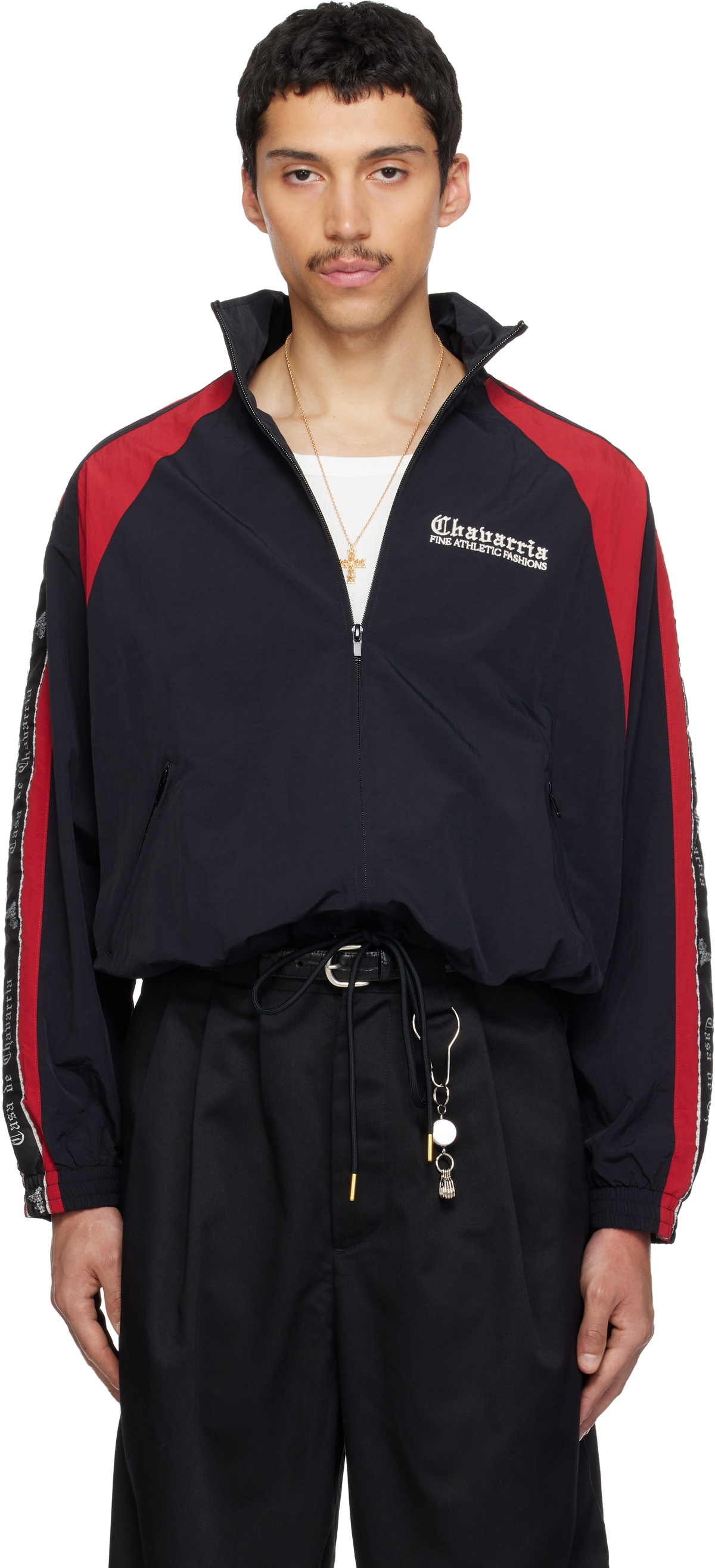 WILLY CHAVARRIA Black Casa De Chavarria Tape Jacket